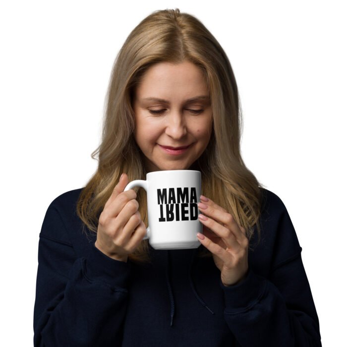 white glossy mug white 15 oz handle on left 65f969822570b - Mama Clothing Store - For Great Mamas