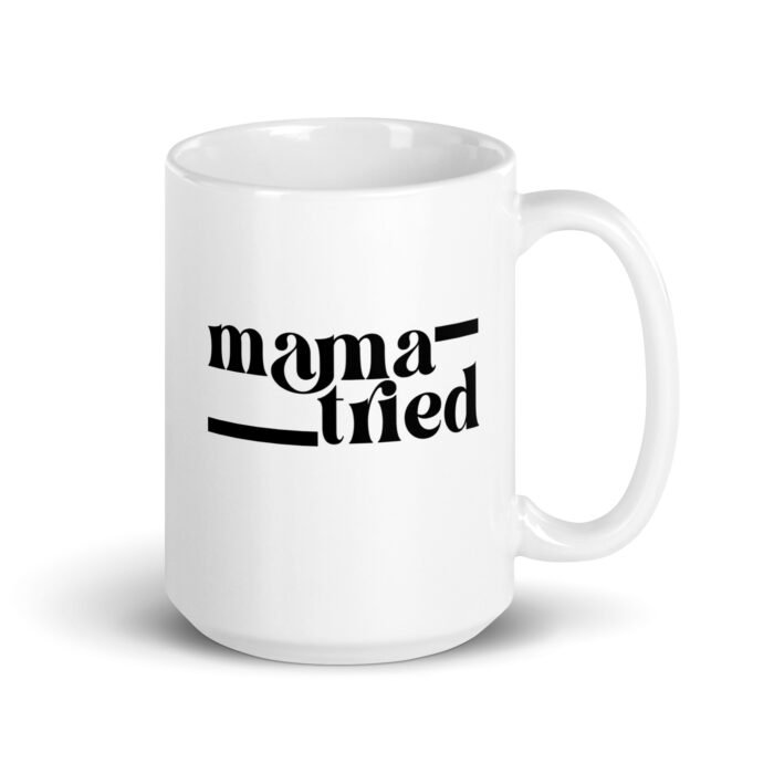 white glossy mug white 15 oz handle on right 65f86000aaf27 - Mama Clothing Store - For Great Mamas