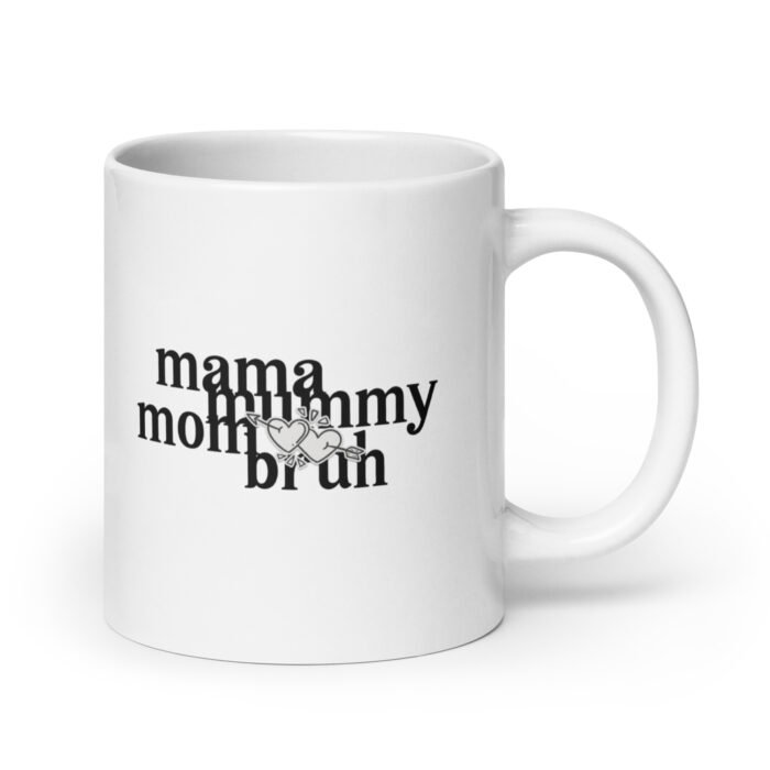 white glossy mug white 20 oz handle on right 65fd5161d8718 - Mama Clothing Store - For Great Mamas