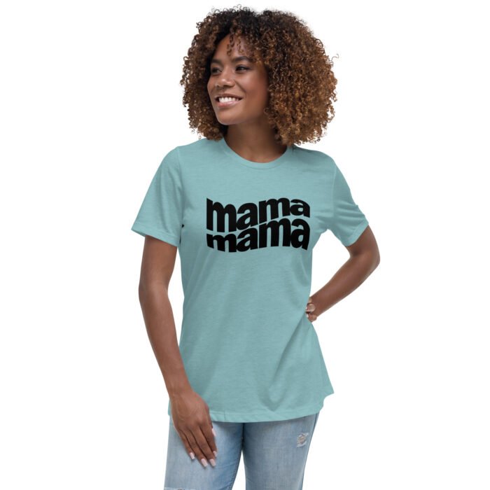 womens relaxed t shirt heather blue lagoon front 65ea5bf5e7bcc - Mama Clothing Store - For Great Mamas