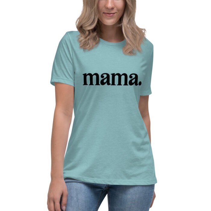 womens relaxed t shirt heather blue lagoon front 65eb851a36b90 - Mama Clothing Store - For Great Mamas