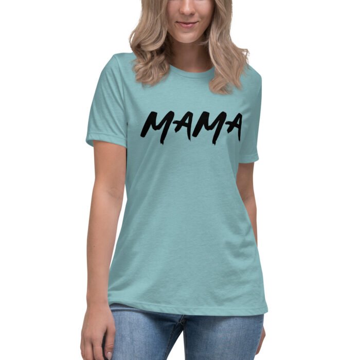 womens relaxed t shirt heather blue lagoon front 65ee6892e9578 - Mama Clothing Store - For Great Mamas