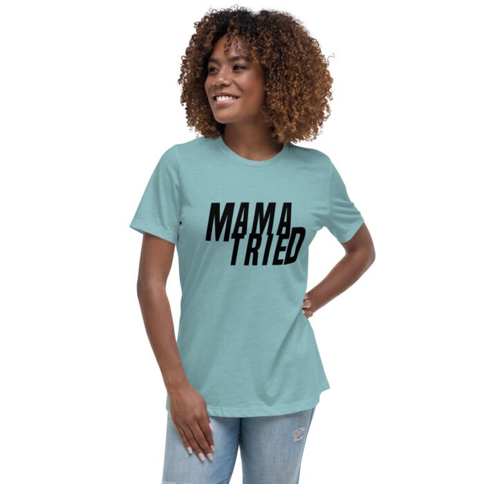 womens relaxed t shirt heather blue lagoon front 65f950e7c57cc - Mama Clothing Store - For Great Mamas