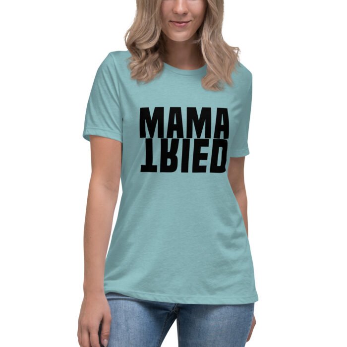 womens relaxed t shirt heather blue lagoon front 65f95e2aa6046 - Mama Clothing Store - For Great Mamas