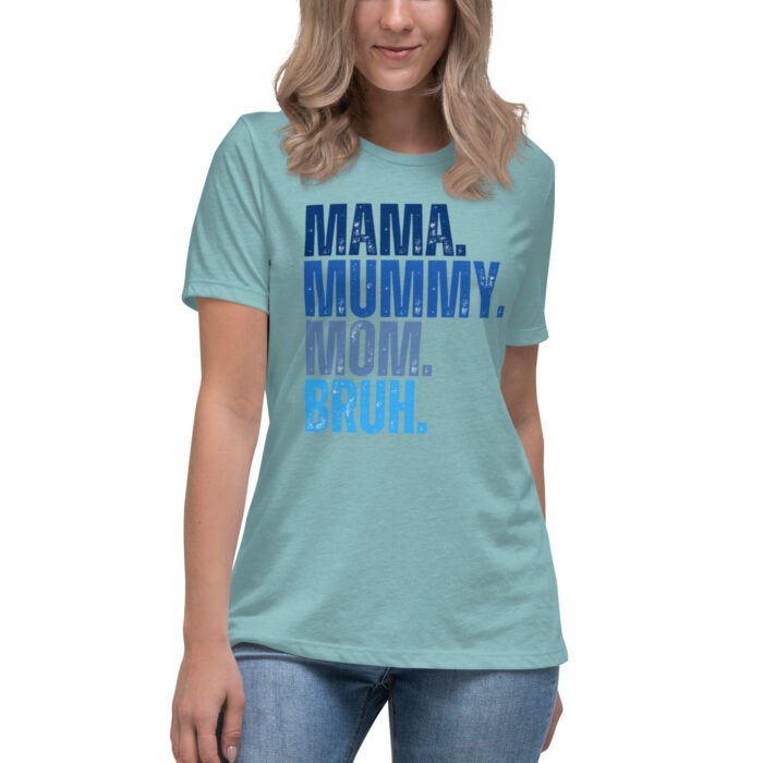 womens relaxed t shirt heather blue lagoon front 65fd9e4cd20ab - Mama Clothing Store - For Great Mamas