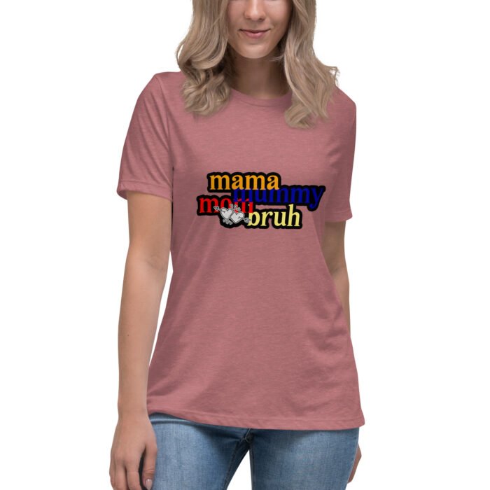 womens relaxed t shirt heather mauve front 65fd56ff371d7 - Mama Clothing Store - For Great Mamas