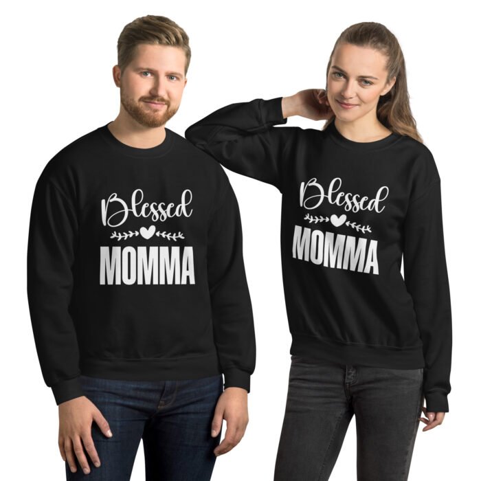 unisex crew neck sweatshirt black front 661e38c982b77 - Mama Clothing Store - For Great Mamas
