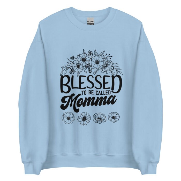 unisex crew neck sweatshirt light blue front 66192a2b94547 - Mama Clothing Store - For Great Mamas