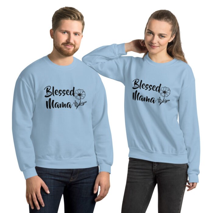 unisex crew neck sweatshirt light blue front 66194aa263bbc - Mama Clothing Store - For Great Mamas