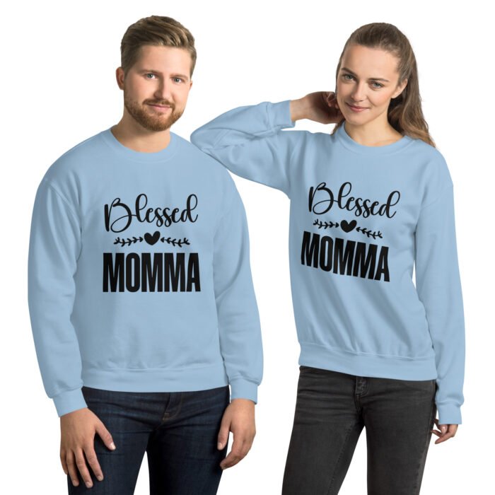 unisex crew neck sweatshirt light blue front 661e488523abf - Mama Clothing Store - For Great Mamas