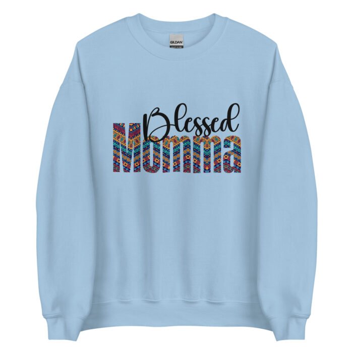 unisex crew neck sweatshirt light blue front 661e5e1b37ec7 - Mama Clothing Store - For Great Mamas