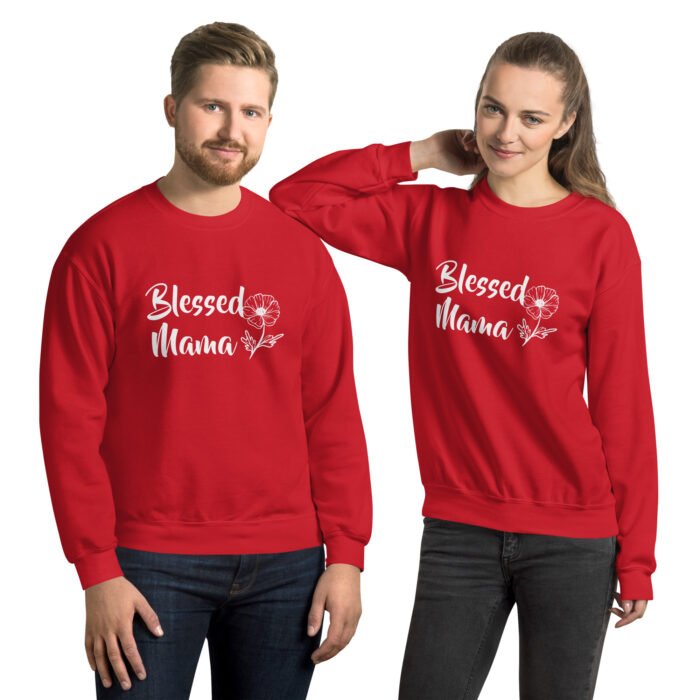 unisex crew neck sweatshirt red front 66193f8835967 - Mama Clothing Store - For Great Mamas