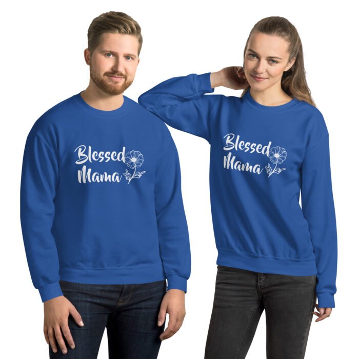 unisex crew neck sweatshirt royal front 66193f8833b41 - Mama Clothing Store - For Great Mamas