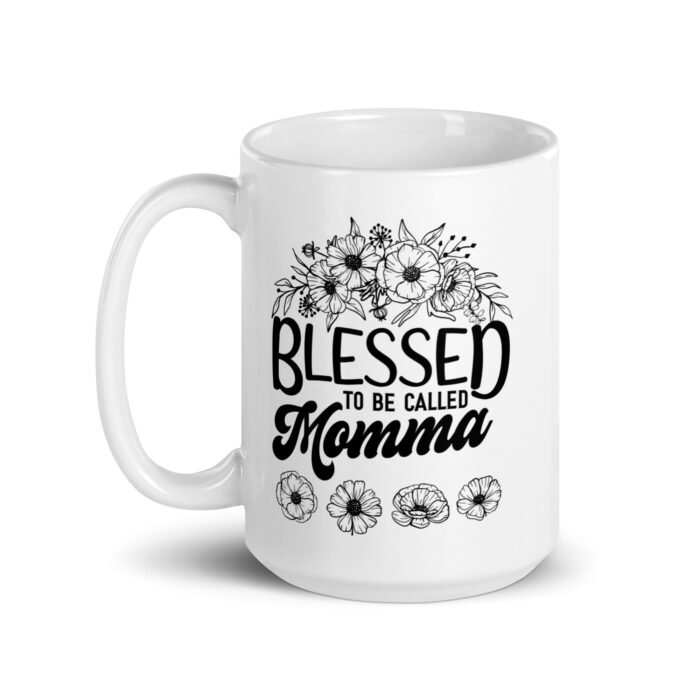 white glossy mug white 15 oz handle on left 66192e2344154 - Mama Clothing Store - For Great Mamas