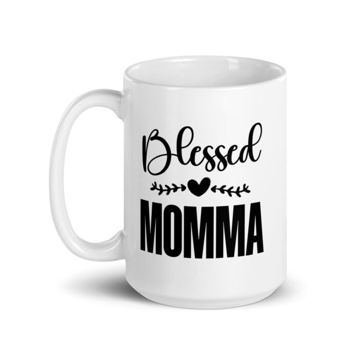 white glossy mug white 15 oz handle on left 661e436023b84 - Mama Clothing Store - For Great Mamas