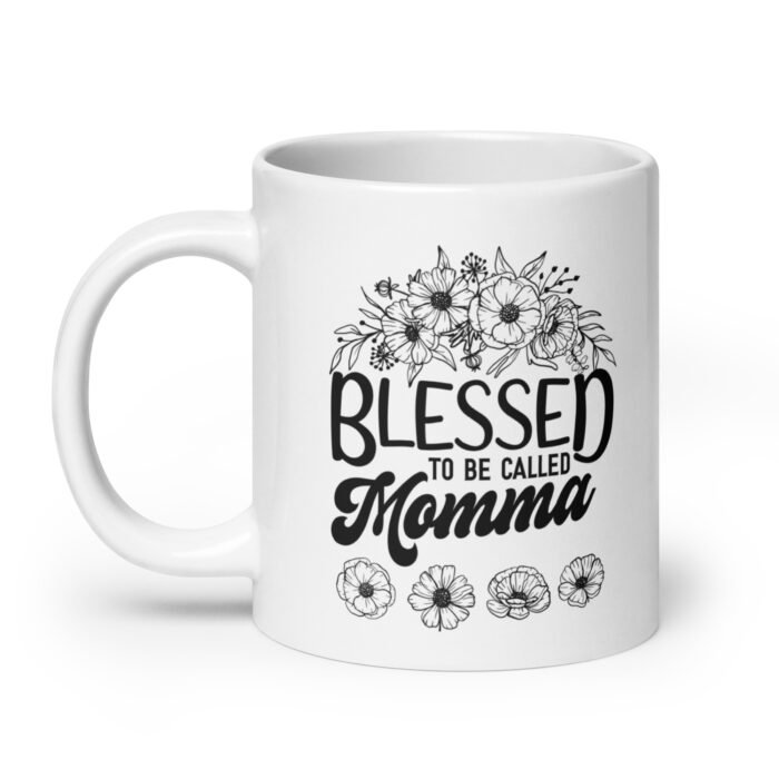 white glossy mug white 20 oz handle on left 66192e2344324 - Mama Clothing Store - For Great Mamas