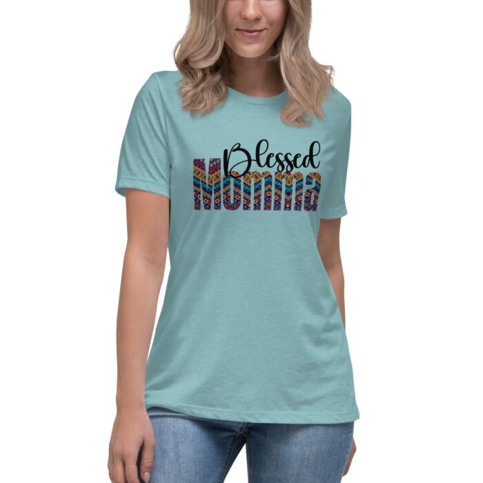 womens relaxed t shirt heather blue lagoon front 661e56c097256 - Mama Clothing Store - For Great Mamas